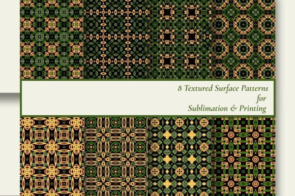 8 Earthy Tribal Art Deco Seamless Tiles
