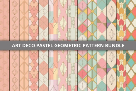 Art Deco Pastel Geometric Pattern Bundle: A Timeless Fusion of Elegance and Modernity