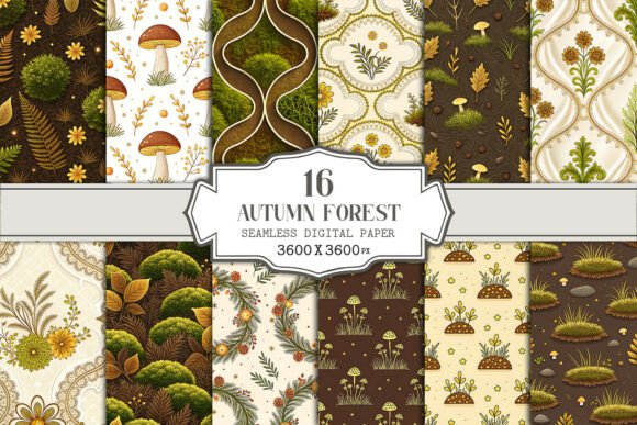 Autumn Forest Seamless Pattern Bundle