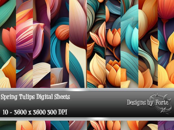 Blooming Tulips Digital Paper Pack: A Springtime Design Essential