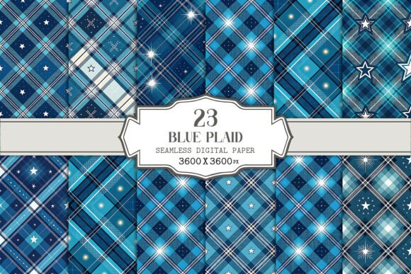 Blue Plaid Seamless Pattern Bundle: A Versatile Design Resource for Modern Creators