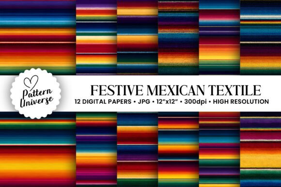Festive Mexican Textile Digital Papers: A Strategic Resource for Creative and Business Projects