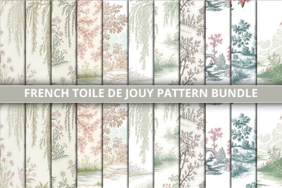 French Toile De Jouy Pattern Bundle