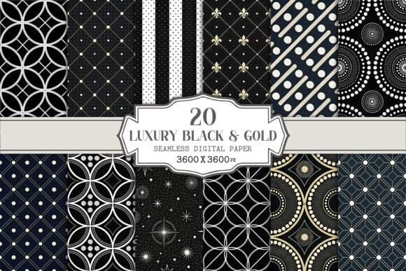 Luxury Black Gold Seamless Pattern for Elegant Design Projects