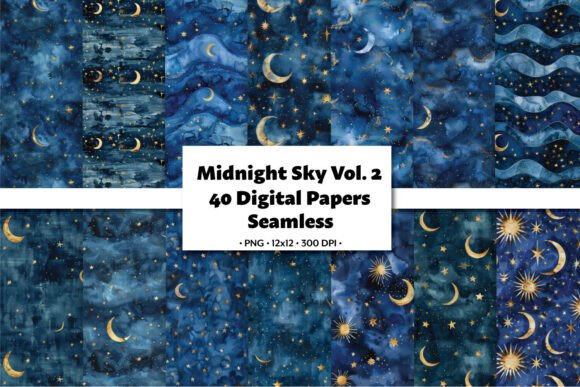 Midnight Sky Vol.2 Seamless Pattern: A Cosmic Collection for Creative Inspiration