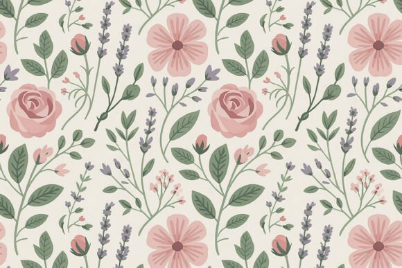 Pastel Botanical Paper Pattern Design