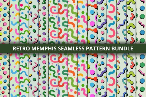 Retro Memphis Seamless Pattern Bundle