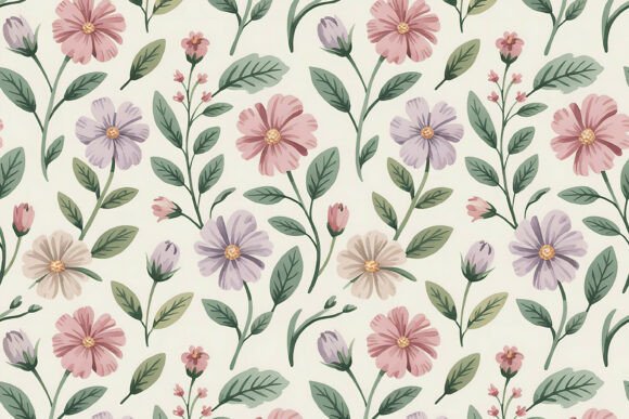Soft Pastel and Peach Daisy Pattern: A Delicate Fusion of Nature and Art