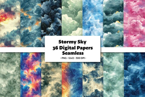 Stormy Sky Seamless Pattern for Creative Workflows