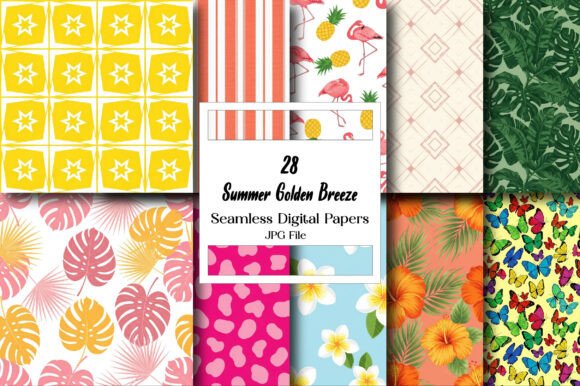 Summer Golden Breeze Digital Papers: A Warm and Versatile Design Resource