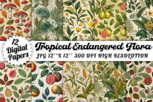 Tropical Endangered Flora Seamless: A Creative Resource for Nature-Inspired Design